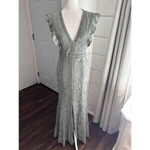 Baltic‎ Born Dress Womens Small Monroe Lace Maxi Ruffle Formal Gown NWT